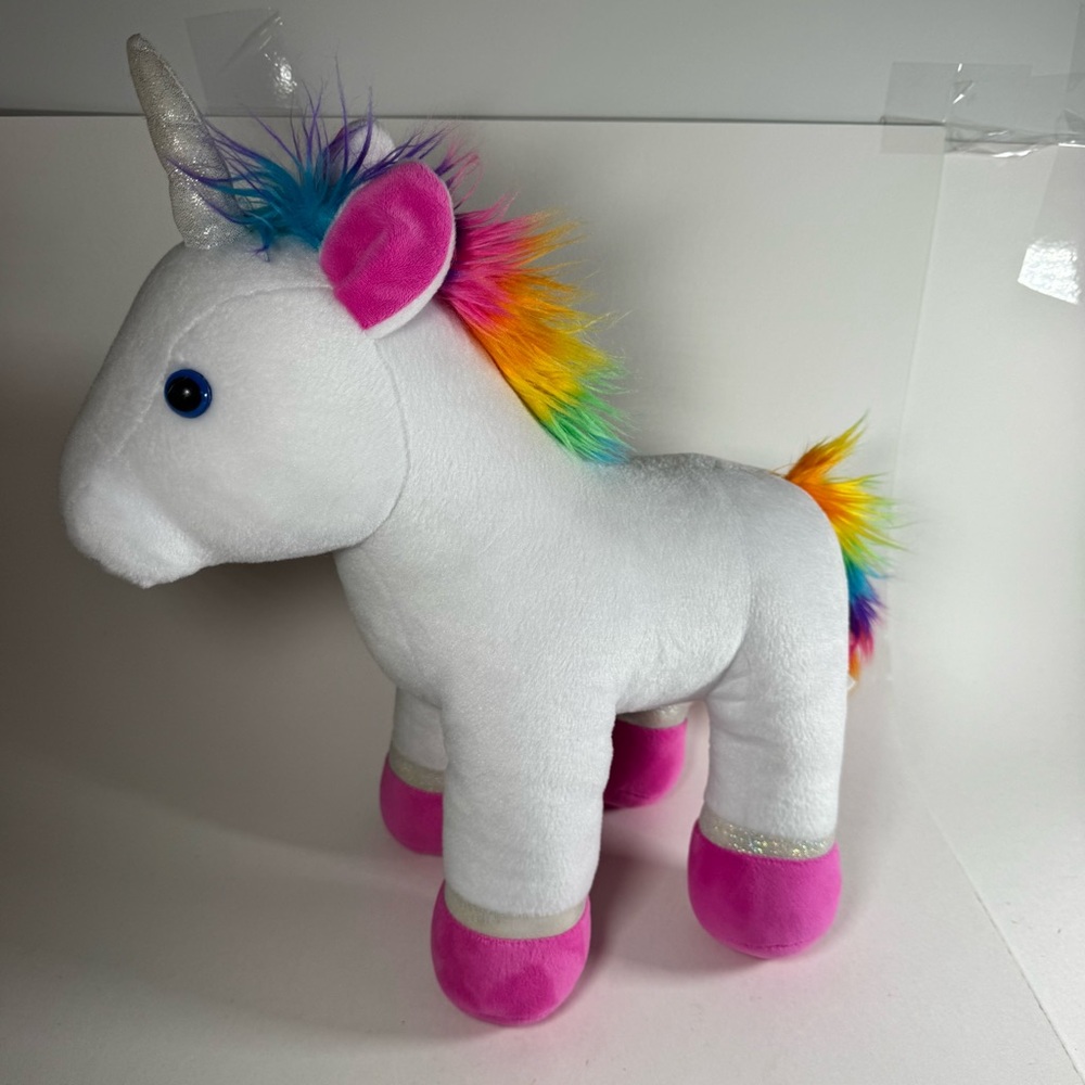 Build A Bear Plush Unicorn White Pink Rainbow 14" 2017 Stuffed Animal Toy